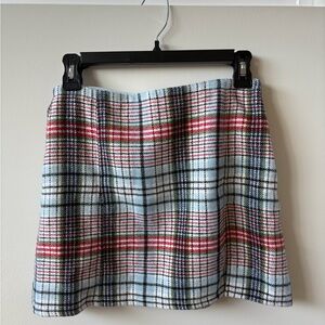 Chic Plaid Mini Skirt - Blue and Red